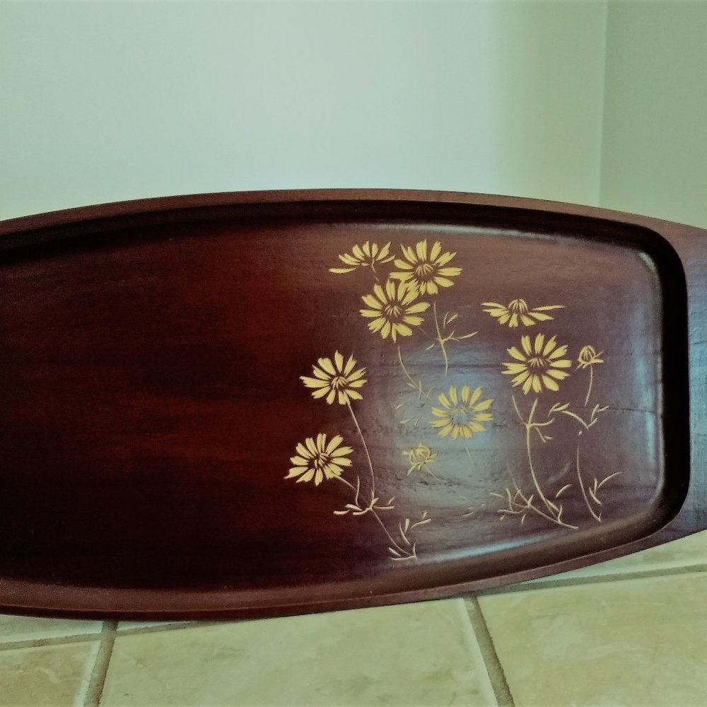 Wooden carved/etched tray.